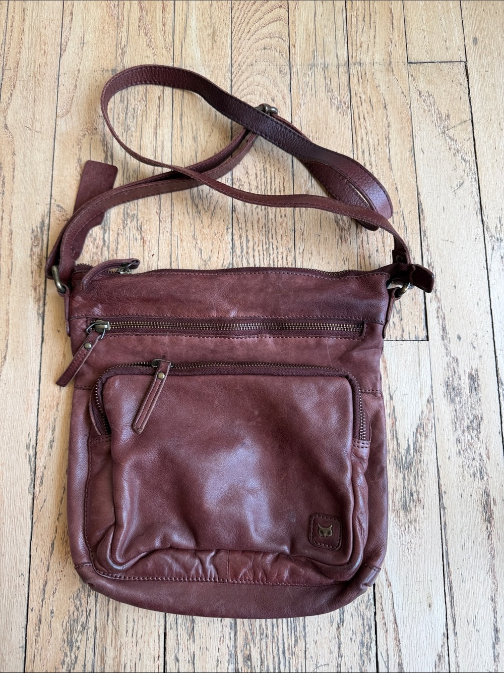 Leather Crossbody Bag in Deep Burgundy